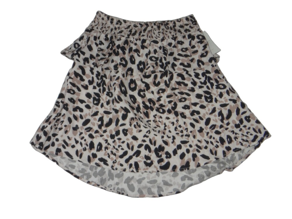 Jessica Simpson Collection Girls' White Leopard Ruffle Hi-Low Skirt Size 12